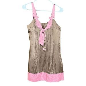 BCBG Maxazria Cocktail Dress Women's Sleeveless Silk Pink Brown Size XXS